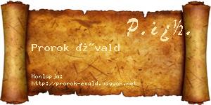 Prorok Évald névjegykártya